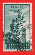 1955/59 (A148/l) Torre Del Campidoglio Lire 100 (filigrana Stelle II) - Usato - Leggi Il Messaggio Del Venditore - Poste Aérienne
