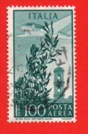 1955/59 (A148/l) Torre Del Campidoglio Lire 100 (filigrana Stelle II) - Usato - Leggi Il Messaggio Del Venditore - Poste Aérienne