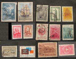 Argentina 1961 - 1968 Lot Combate Naval Visit Italy Fray Mamento Bank Goleta Arcangel Personalities - Usati