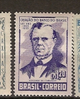 Brazil ** & Centennial Bank Of Brazil Creation, Itaborahy Viscount 1853-1953 (535) - Unused Stamps
