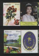 Malaysia 2007 Personalised Stamps Sultan Sultanah Johore 30 Sen Rural Scene Environment 50 Sen Bouquet Flowers Mnh - Johore