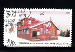 INDIA, 2010, FINE USED, First Day Cancelled. Postal Heritage Buildings, Architecture,  UDAGAMANDALAM  H.P.O, 1 V - Gebruikt