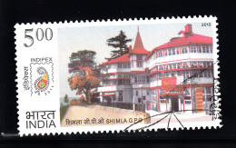 IINDIA, 2010, FINE USED, First Day Cancelled. Postal Heritage Buildings, Architecture,   SHIMLA  G.P.O, 1 V - Used Stamps