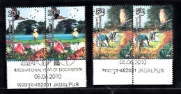 INDIA, 2010, FIRST DAY CANCELLED, PAIR, Set 2v, International Year Of Biodiversity, Nature, Bird, Owl, Fauna - Gebraucht