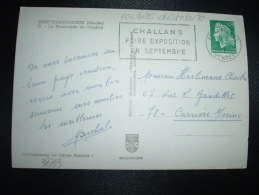 CP TP MARIANNE DE CHEFFER 0,30 ROULETTE OBL.MEC.23-8-1969 CHALLANS (85 VENDEE) FOIRE EXPOSITION - 1967-1970 Marianne Of Cheffer