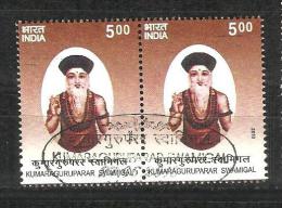 INDIA, 2010, FIRST DAY CANCELLED, PAIR,  Kumaraguruparar Swamigal, - Gebruikt