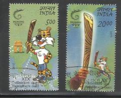 INDIA, 2010, FIRST DAY CANCELLED, Queens Baton, Set 2 V, XIX Commonwealth Games,Fine Used. - Usati