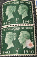 Great Britain 1940 Queen Victoria And King George VI 0.5d X2 - Mint Damaged - Ongebruikt