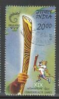 INDIA, 2010, FINE USED,  Queens Baton, Relay,  Commonwealth Games, , 1 V, Rs 20. - Gebraucht