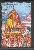 INDIA, 2010, FINE USED, Rath Yatra Puri, Music, Dance,  Horse, Chariot, 1 V - Used Stamps