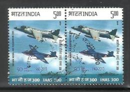 INDIA, 2010, FIRST DAY CANCELLED,  1v PAIR, Indian Naval Air Squadron 300, INAS, Aircraft, Aeroplane, - Gebraucht