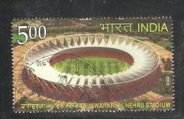 INDIA, 2010, FIRST DAY CANCELLED,  XIX Commonwealth Games,  Stadiums Of India, Nehru Stadium,1 V - Usati