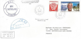 TAAF LETTRE DE DUMONT D'URVILLE TERRE ADELIE DU 10/12/2005 - Storia Postale