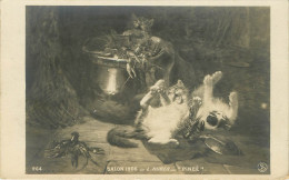 Animaux - Chats - Chat - Cats - Cat - Salon De Paris 1906 - L. Huber " Pincé " - état - Chats