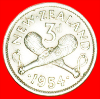 + NUDE QUEEN: NEW ZEALAND ★ 3 PENCE 1954! LOW START ★ NO RESERVE! - Nuova Zelanda