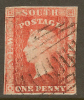 NSW 1856 1d Orange-red Imperf QV SG 109 U #QO123 - Oblitérés