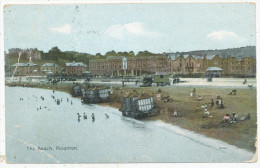 The Beach, Paignton, 1907 Postcard - Paignton