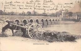 Ponteaubault    50       Le Pont . Cheval Attelé . Renforcement Des Berges ???? - Other & Unclassified