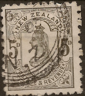 NZ 1882 5d Olive-black QV P10 SG 223 U #QM234 - Used Stamps