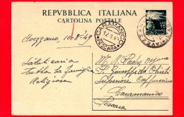 ITALIA ~ Storia Postale ~ Cartolina Postale Viaggiata Nel 1949 - Da Avezzano (AQ) A Caramanico (PE) - Democratica 15 - 1946-60: Poststempel