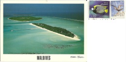 MALDIVES  Holiday Island Dhiffushi   Nice Stamps  Fish And Bird Theme - Maldive