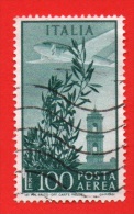 1955/59 (A148/ll) Torre Del Campidoglio Lire 100 (filigrana Stelle IV) - Usato - Leggi Il Messaggio Del Venditore - Poste Aérienne