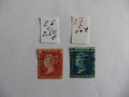 Grande Bretagne: Victoria : N°26 Et 27 Oblitérés - Used Stamps