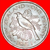 + BIRD AND FLOWERS: NEW ZEALAND ★ PENNY 1951! LOW START ★ NO RESERVE! George VI (1937-1952) - Nouvelle-Zélande