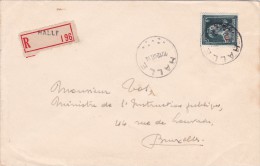 724T (-10%) Op Brief Aangetekend Met Stempel HALLE - 1946 -10 %