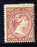 1885  Victoria 1d. Brownish Claret  Wmk Sideways   SG 8  MM - MH - Falkland