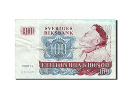 Billet, Suède, 100 Kronor, 1965-1985, 1980, KM:54c, TTB - Zweden