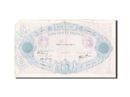 Billet, France, 500 Francs, 500 F 1888-1940 ''Bleu Et Rose'', 1938, 1938-05-27 - 500 F 1888-1940 ''Bleu Et Rose''