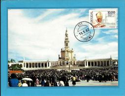 FÁTIMA - Santuário - Visista De S.S. O Papa João Paulo II A Portugal - 13.05.1982 - 2 SCANS - CARTE MAXIMUM - MAXICARD - Tarjetas – Máximo