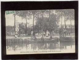 93 Les Pavillons Sous Bois Le Passage D'eau De La Colonie édit. Moquet Animée Passeur , Femme Tenant Une Chèvre , Café - Les Pavillons Sous Bois