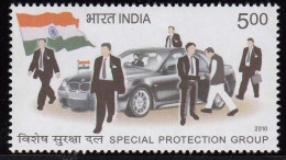 India MNH 2010, Special Protection Group, Flag, Car, Security, Job, - Ungebraucht