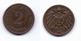 Germany 2 Pfennig 1908 D - 2 Pfennig