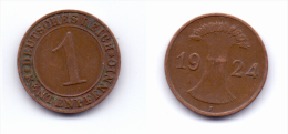 Germany 1 Rentenpfennig 1924 F - 1 Rentenpfennig & 1 Reichspfennig