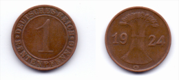 Germany 1 Rentenpfennig 1924 G - 1 Renten- & 1 Reichspfennig