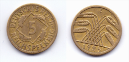 Germany 5 Reichspfennig 1925 E - 5 Rentenpfennig & 5 Reichspfennig