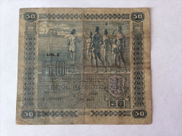 FINLAND 50 MARKKAA 1939 LITT. D CIRCULATED - Finnland