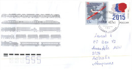 (162) Russia 2015 Stamp On Cover - Map And Aircraft - Used Stamps