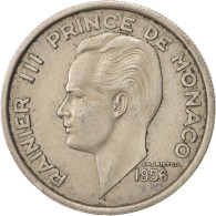 Monnaie, Monaco, Rainier III, 100 Francs, Cent, 1956, TTB+, Copper-nickel - 1949-1956 Anciens Francs