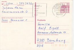 32665- CASTLE, POSTCARD STATIONERY, 1989, GERMANY - Postcards - Used