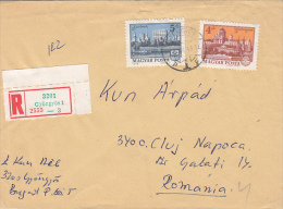 32692- ESZTERGOM AND SZOLNOK TOWNS, STAMPS ON REGISTERED COVER, 1977, HUNGARY - Storia Postale