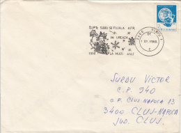 32718- HAPPY NEW YEAR SPECIAL POSTMARK, POPULAR ART STAMPS ON COVER, 1988, ROMANIA - Covers & Documents