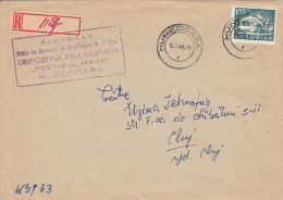 32721- SHIPYARD, STAMPS ON REGISTERED COVER, 1968, ROMANIA - Storia Postale