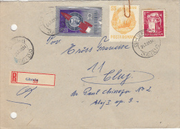 32722- IURI GAGARIN, SOCIALIST REPUBLIC COAT OF ARMS, NUCLEAR REACTOR, STAMPS ON REGISTERED COVER, 1968, ROMANIA - Briefe U. Dokumente