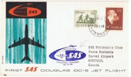 VOL-L17 - NORVEGE 1er Vol DC 8 Stockholm - Montréal 1960 - Lettres & Documents