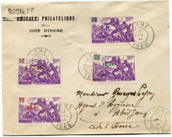 TOGO LETTRE DE LA SOCIETE AMICALE PHILATELIQUE DE LA COTE D´IVOIRE DEPART LOME 19 AVRL 44 TOGO POUR LA COTE D´IVOIRE - Storia Postale