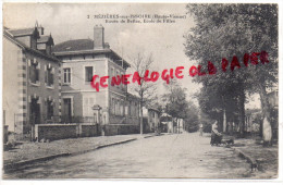 87 - MEZIERES SUR ISSOIRE - ROUTE DE BELLAC  ECOLE DE FILLES - 1914 - Meziere Sur Issoire